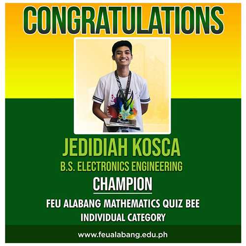 FEU Alabang Mathematics Quiz Bee (Individual Category)